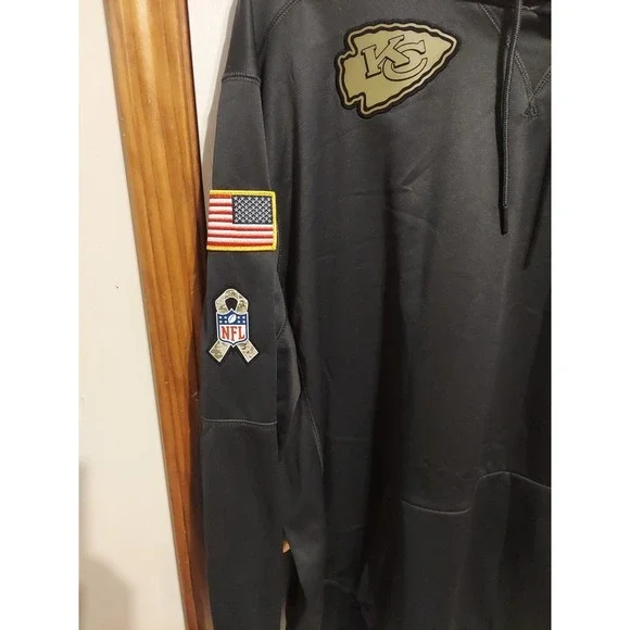 Nike Kansas City Chiefs Salute to Service On Field Hoodie Mens XXL • NFL Mahomes